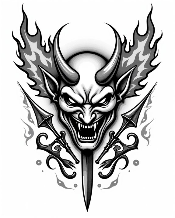 devil biker tattoo rebellion