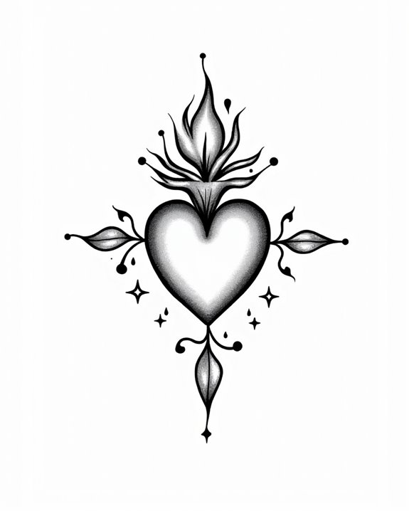 discreet sacred heart symbol