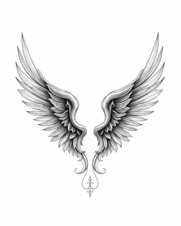 discrete angel wings tattoo