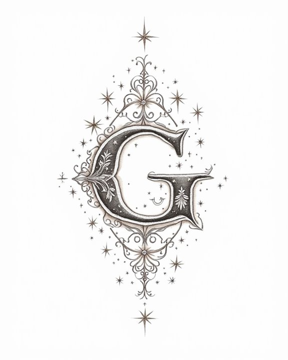 divine angelic initial tattoos