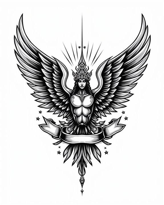 divine warrior with wings