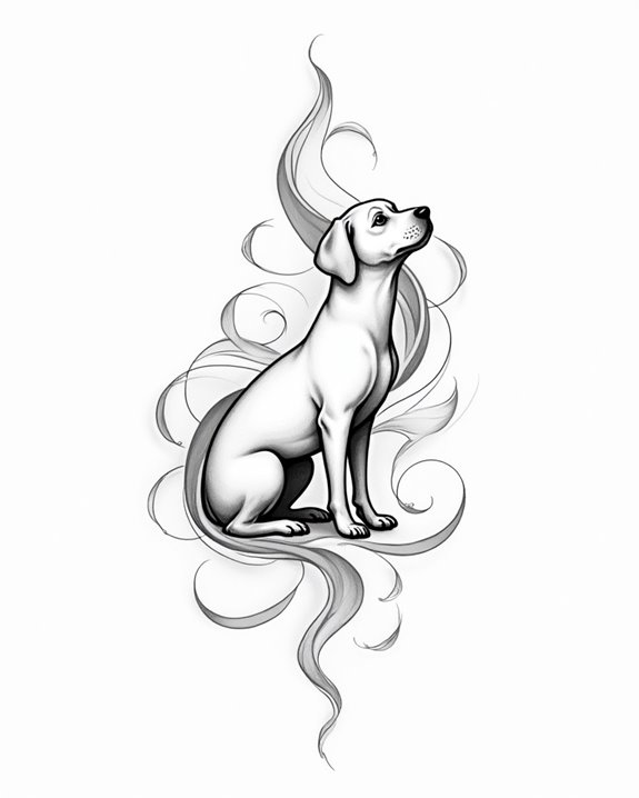 dog s graceful flowing ribbon