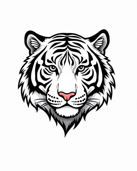 dot shading enhances tiger tattoos