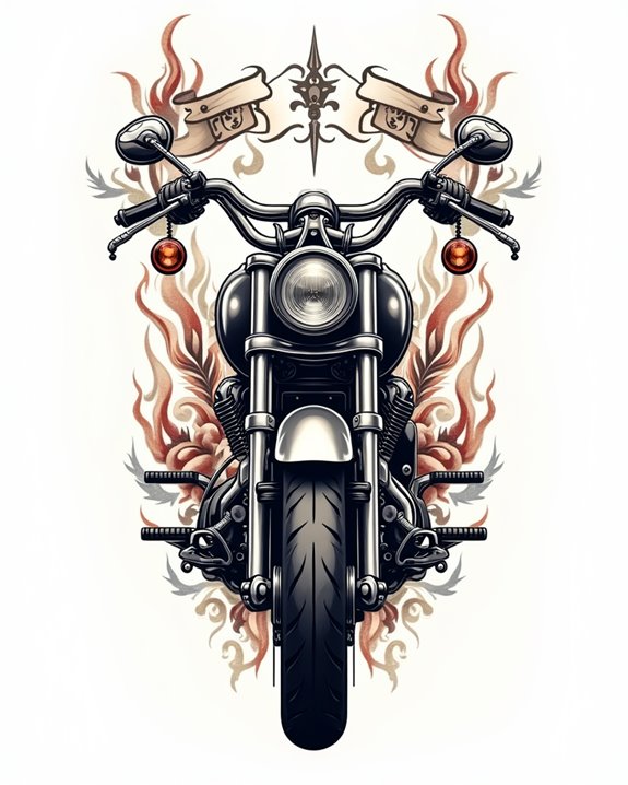 dragon wraps around vintage bike