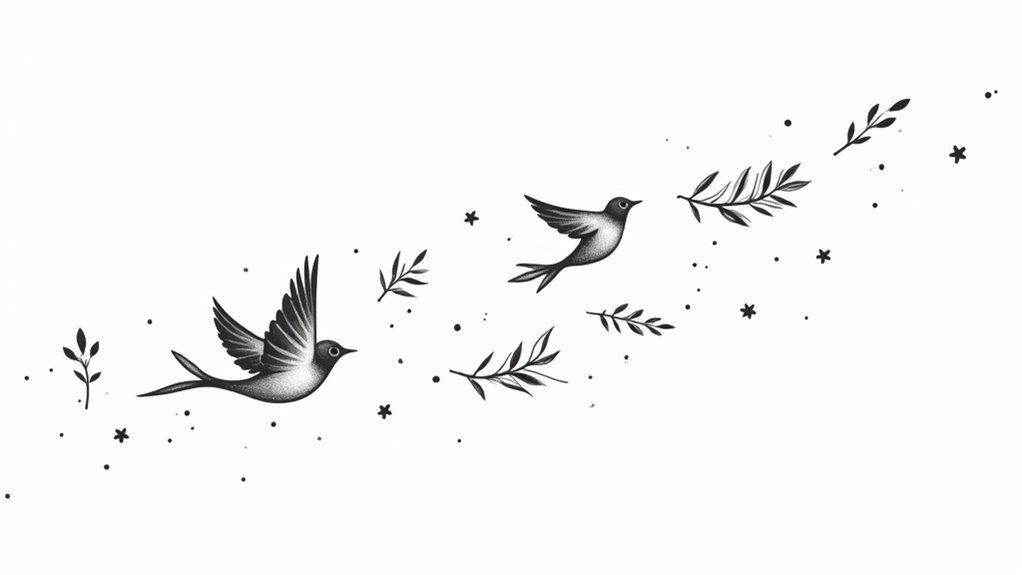 dreamy bird arm tattoos