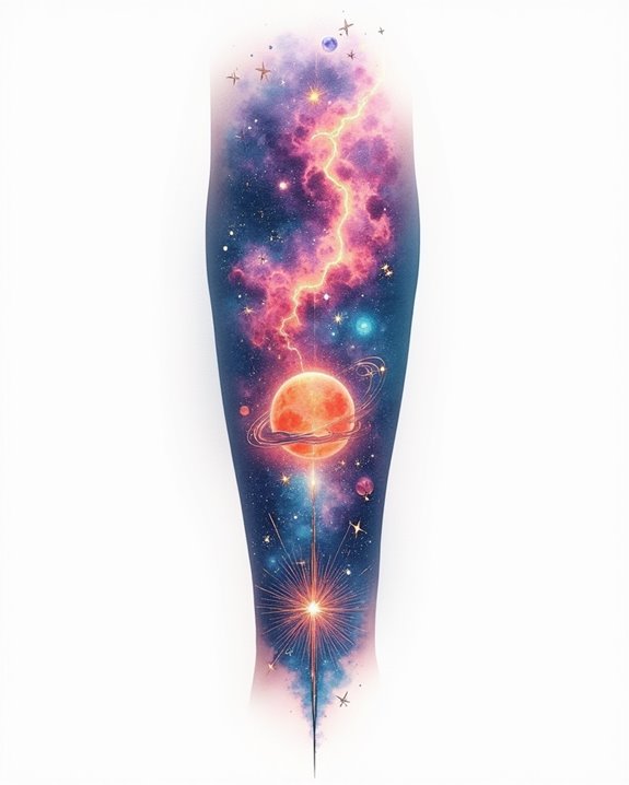 dreamy celestial watercolor scene