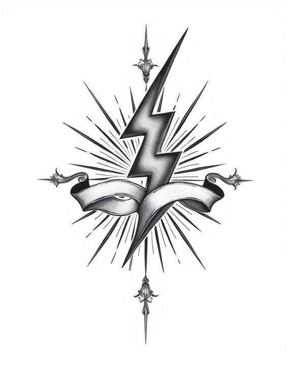 dynamic lightning tattoo design