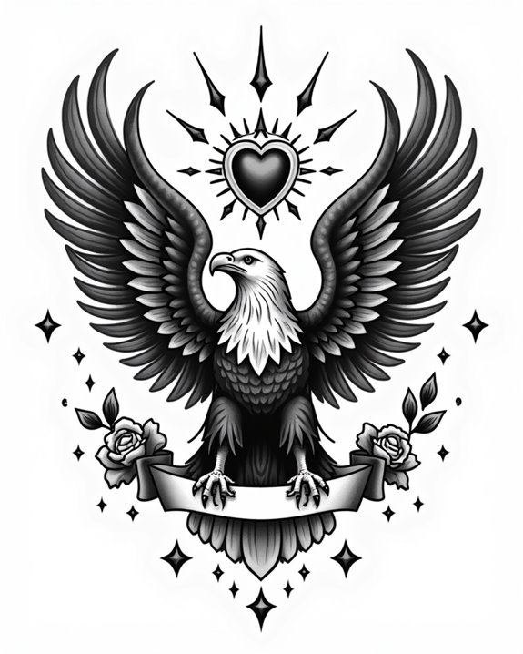 eagle banner symbolizes strength