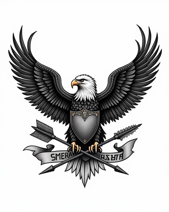 eagle with shield and arrow