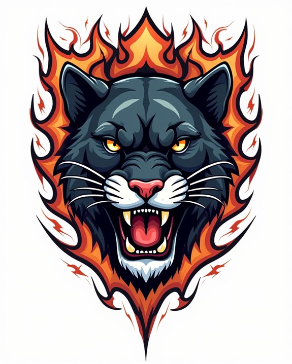 electrifying bold panther tattoo