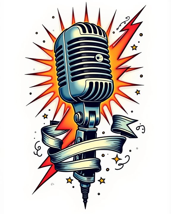 electrifying colorful music tattoo