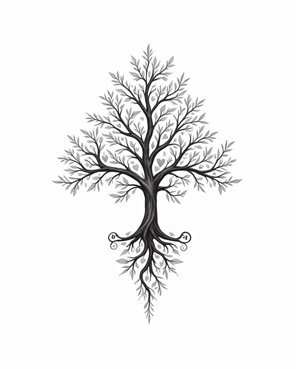 elegant ancestral family tattoo