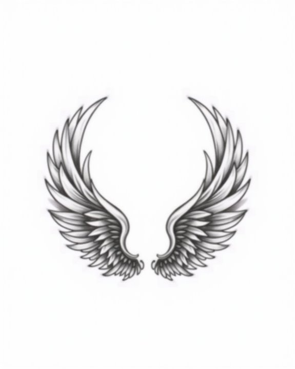 elegant angel wing wrist tattoo