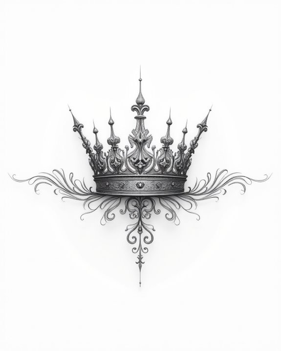 elegant asymmetrical crown design
