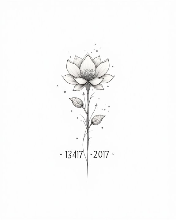 elegant birth lotus tattoo