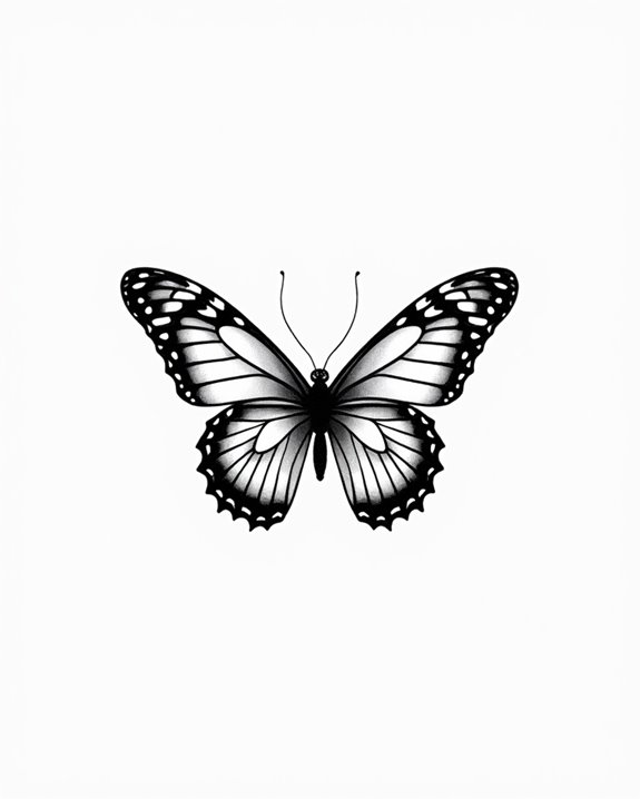 elegant black minimalist butterfly