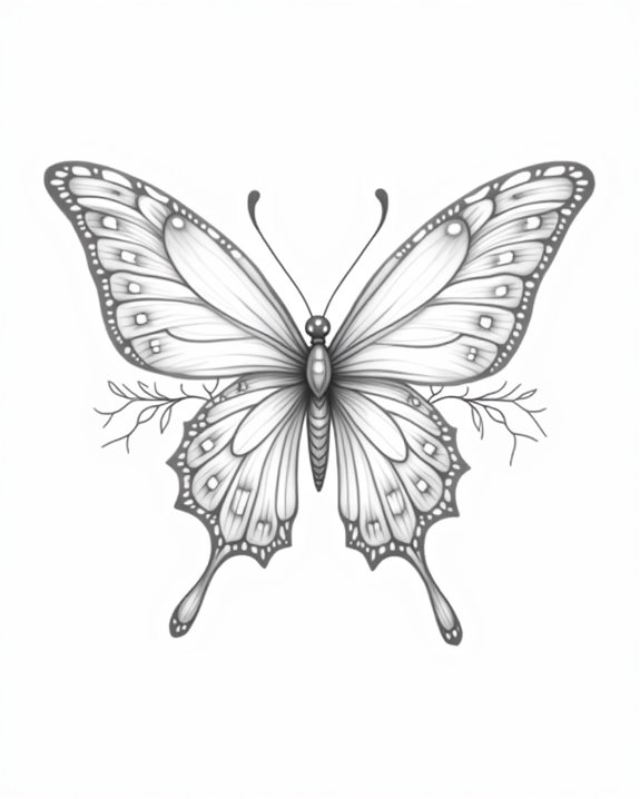 elegant butterfly ink design