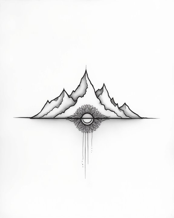 elegant calming mountain silhouette