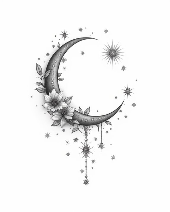 elegant celestial minimalist tattoo