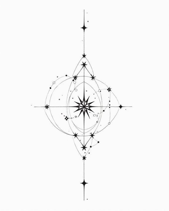 elegant celestial minimalist tattoo