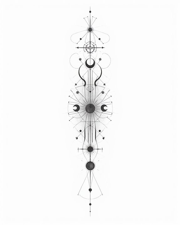 elegant celestial minimalist tattoos