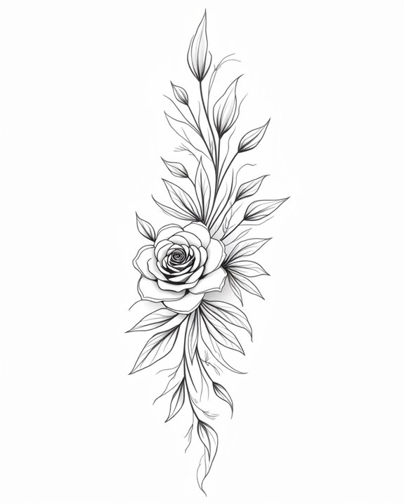 elegant colorful floral tattoos