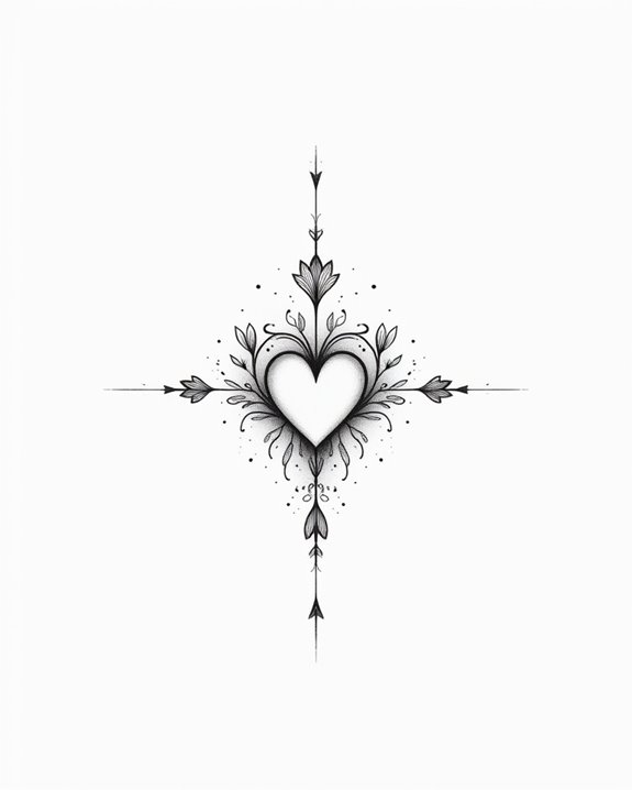 elegant colorful heart silhouette
