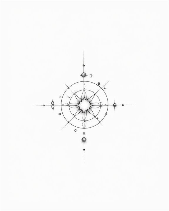 elegant cosmic connection tattoos