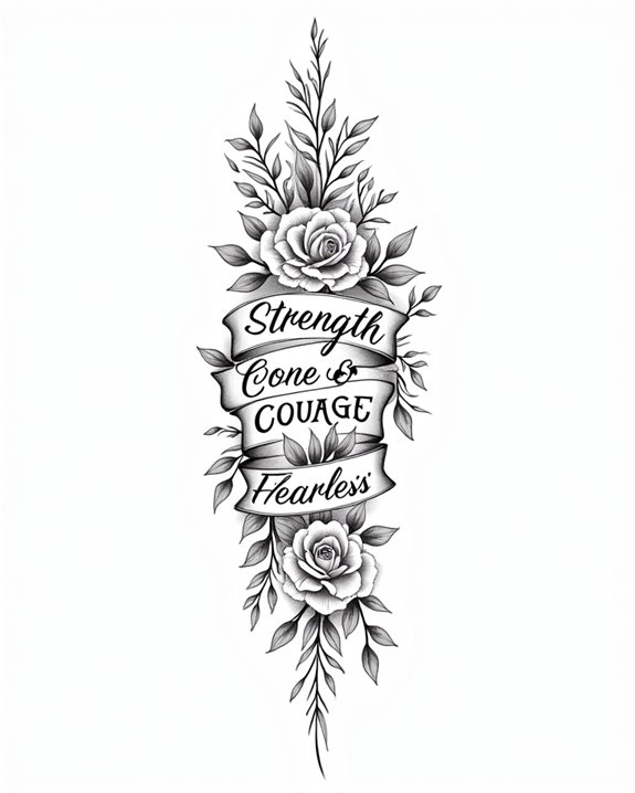 elegant cursive empowering tattoos