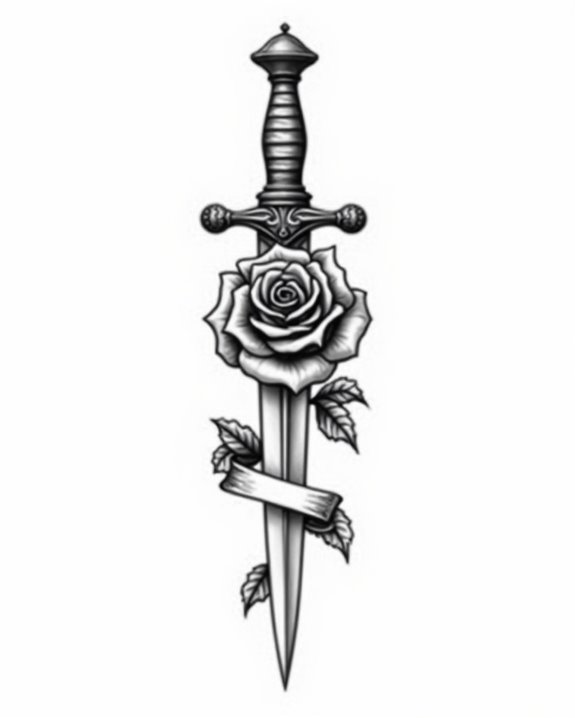 elegant dagger with floral motif