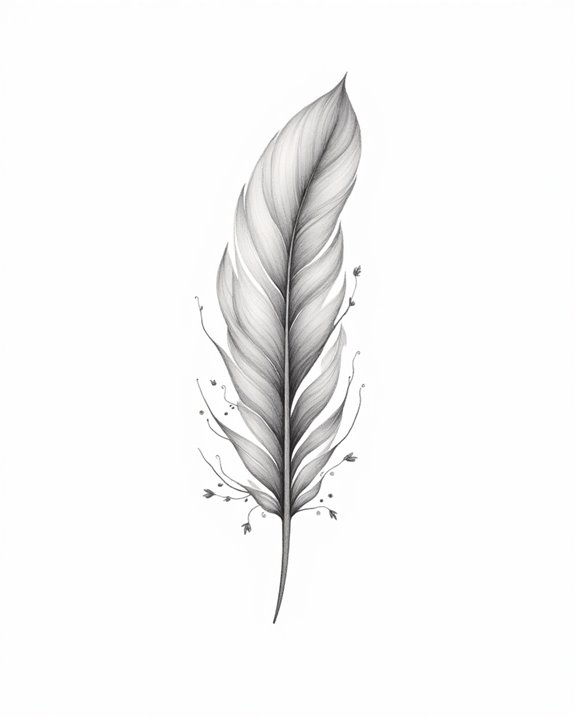 elegant delicate feather design