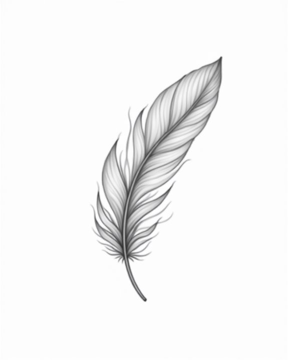 elegant delicate feather design