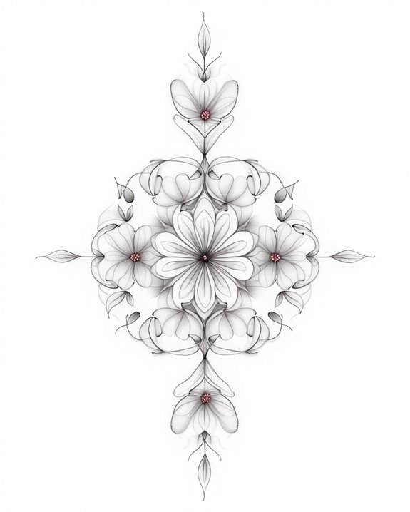 elegant delicate floral tattoos