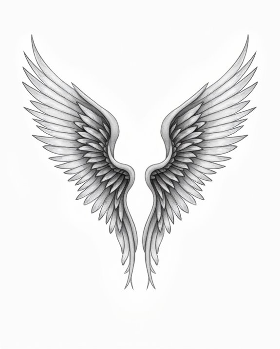 elegant delicate wing tattoo
