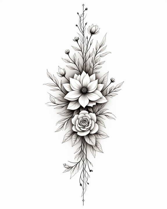 elegant detailed floral illustrations
