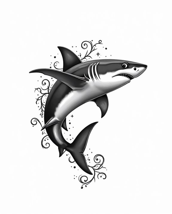 elegant detailed shark artwork