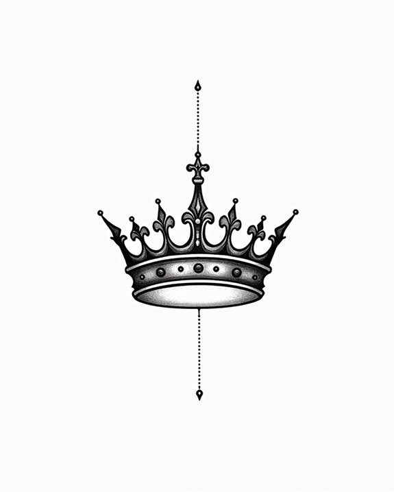 elegant dotwork crown design