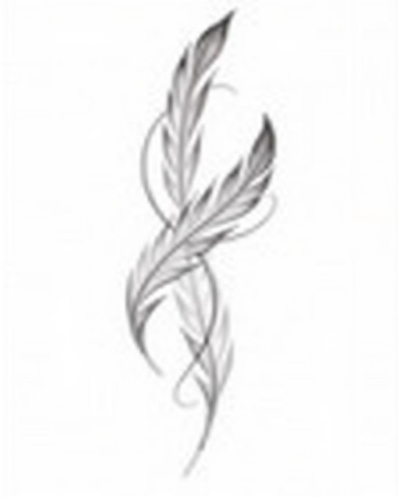 elegant feather ink artistry