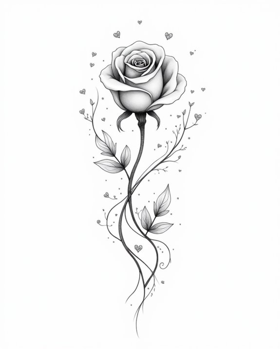 elegant feather love tattoo