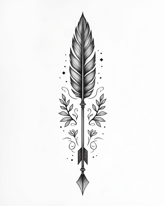 elegant feathered arrow design