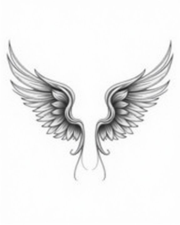 elegant feathered wrist tattoo