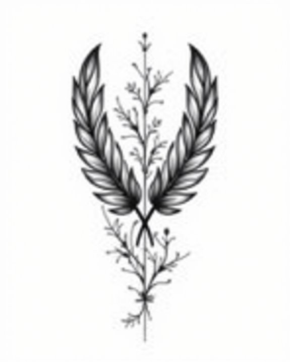 elegant feathers symbolize strength