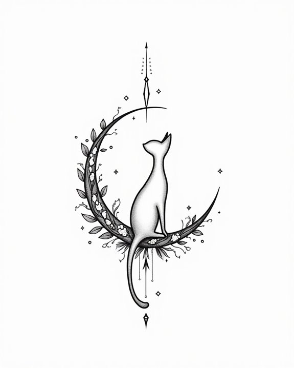 elegant feline silhouette artwork
