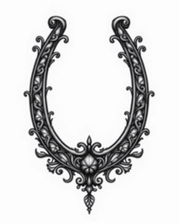 elegant filigree horseshoe design
