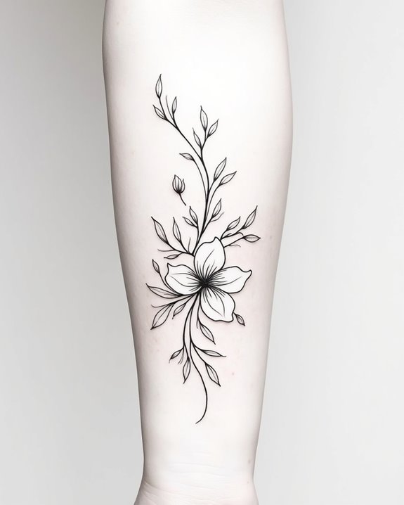 elegant floral abstract contrast