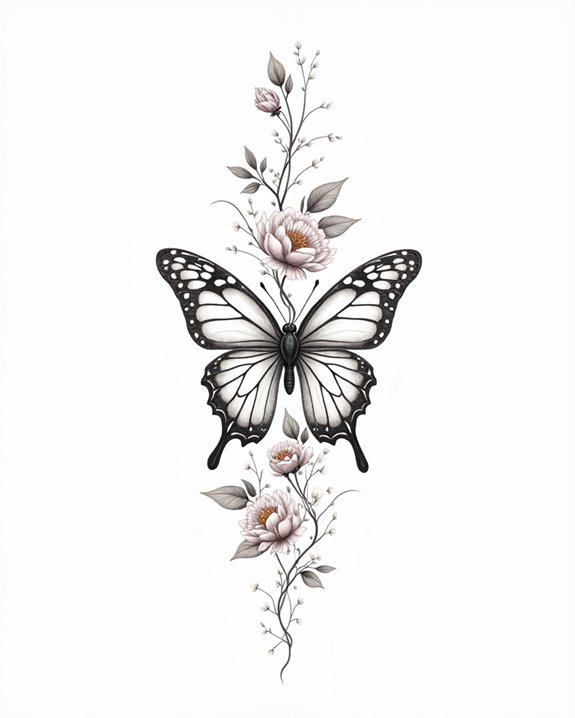 elegant floral butterfly design
