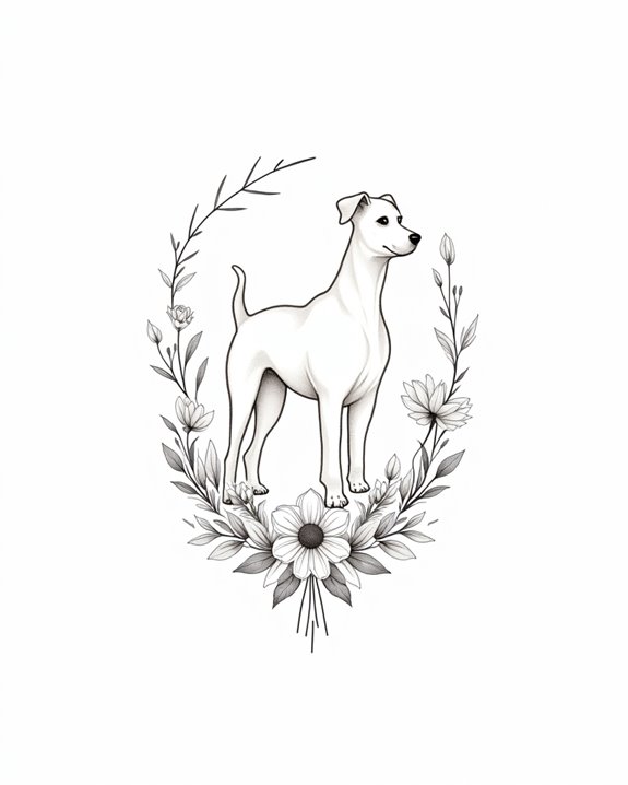 elegant floral dog symbolism