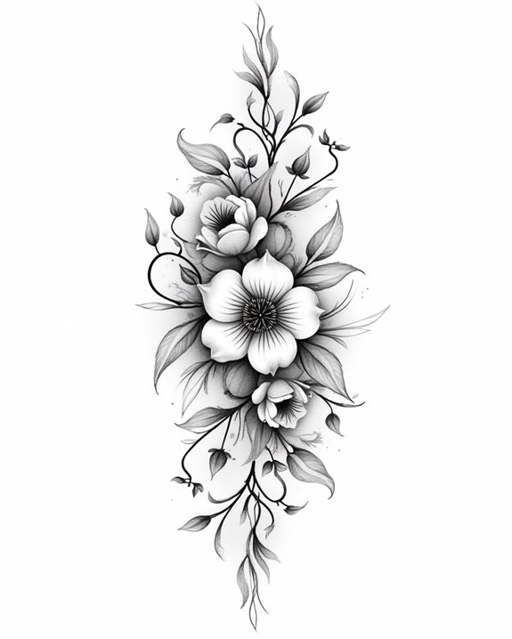 elegant floral forearm tattoos
