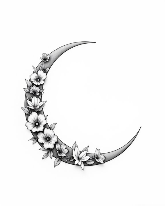 elegant floral lunar motif