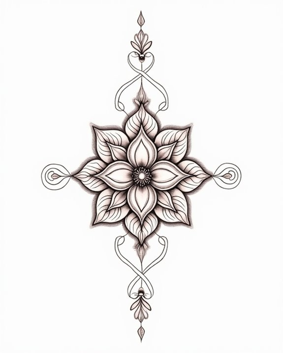 elegant floral mandala tattoos